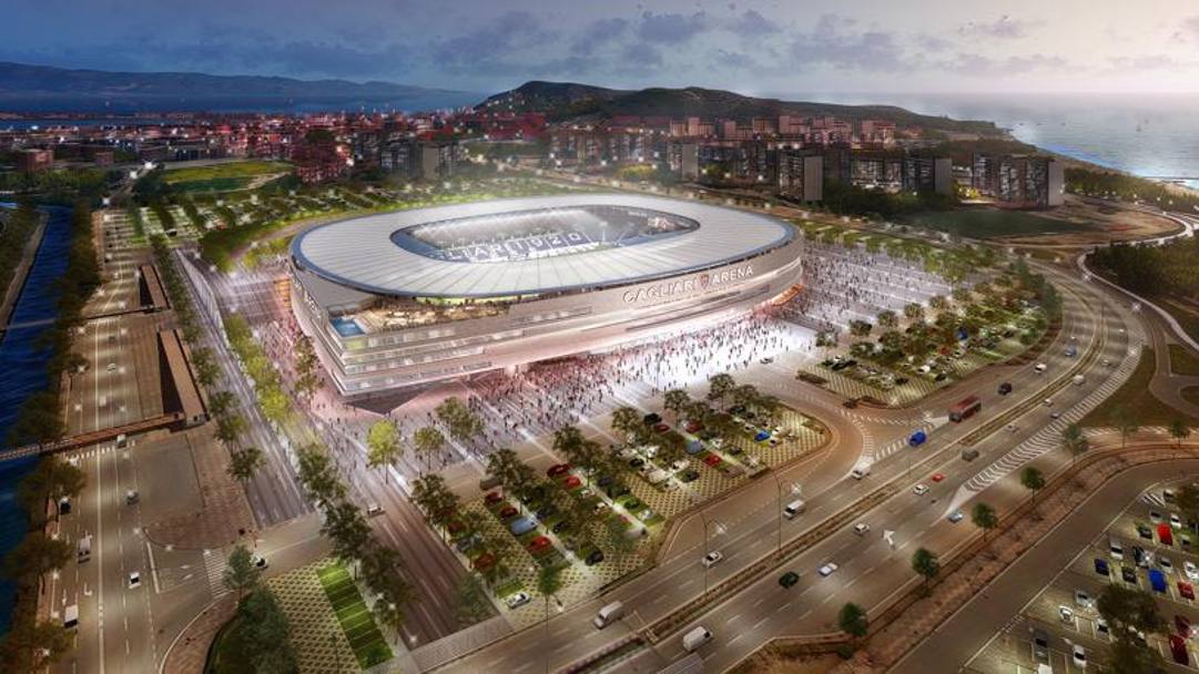 Il progetto del nuovo impianto sportivo di Cagliari realizzato dallo studio Sportium